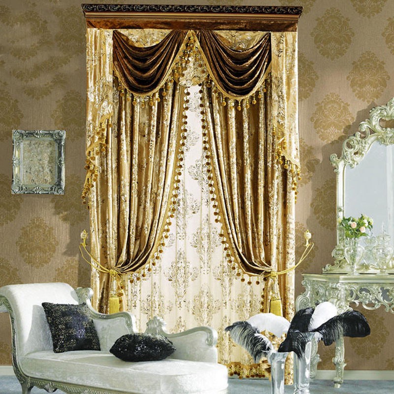 Office Furniture Hong Kong - Luxe woonkamergordijnen hotelhal klassiek elegant gouden