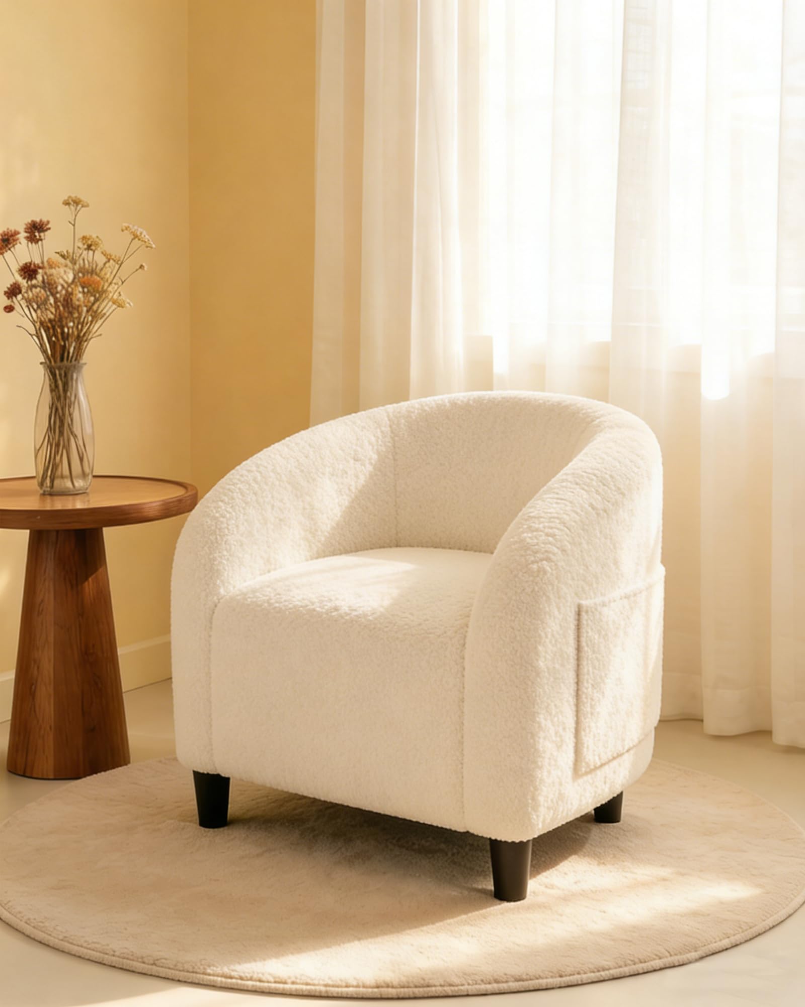 Office Furniture Hong Kong - Accentstoel Boucle Barrelstoelen Woonkamerstoelen Ronde fauteuils