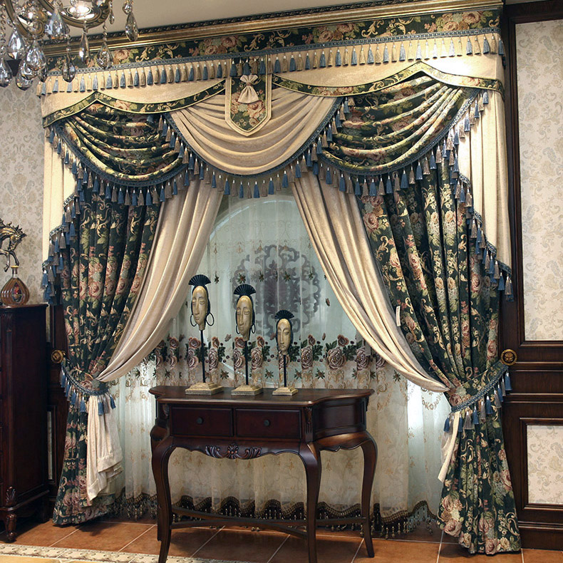 Office Furniture Hong Kong - Frog King legend Ultieme oude bloemenpatroongordijnen