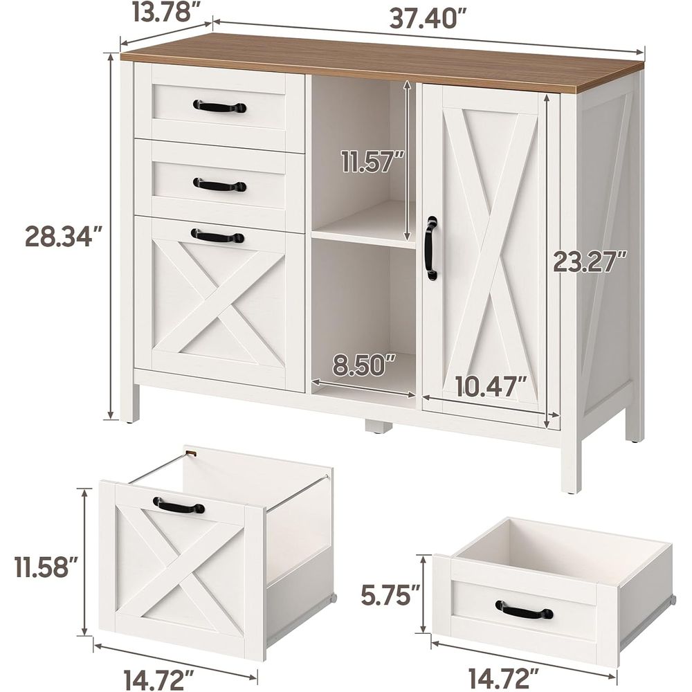 Witte laterale archiefkast met - File Cabinet Lateral recensie en prijs