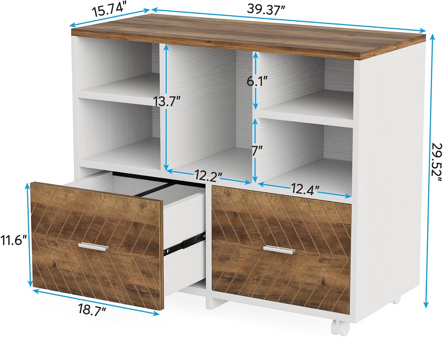 Houten archiefkast met 2 laden - File Cabinet Lateral recensie en prijs