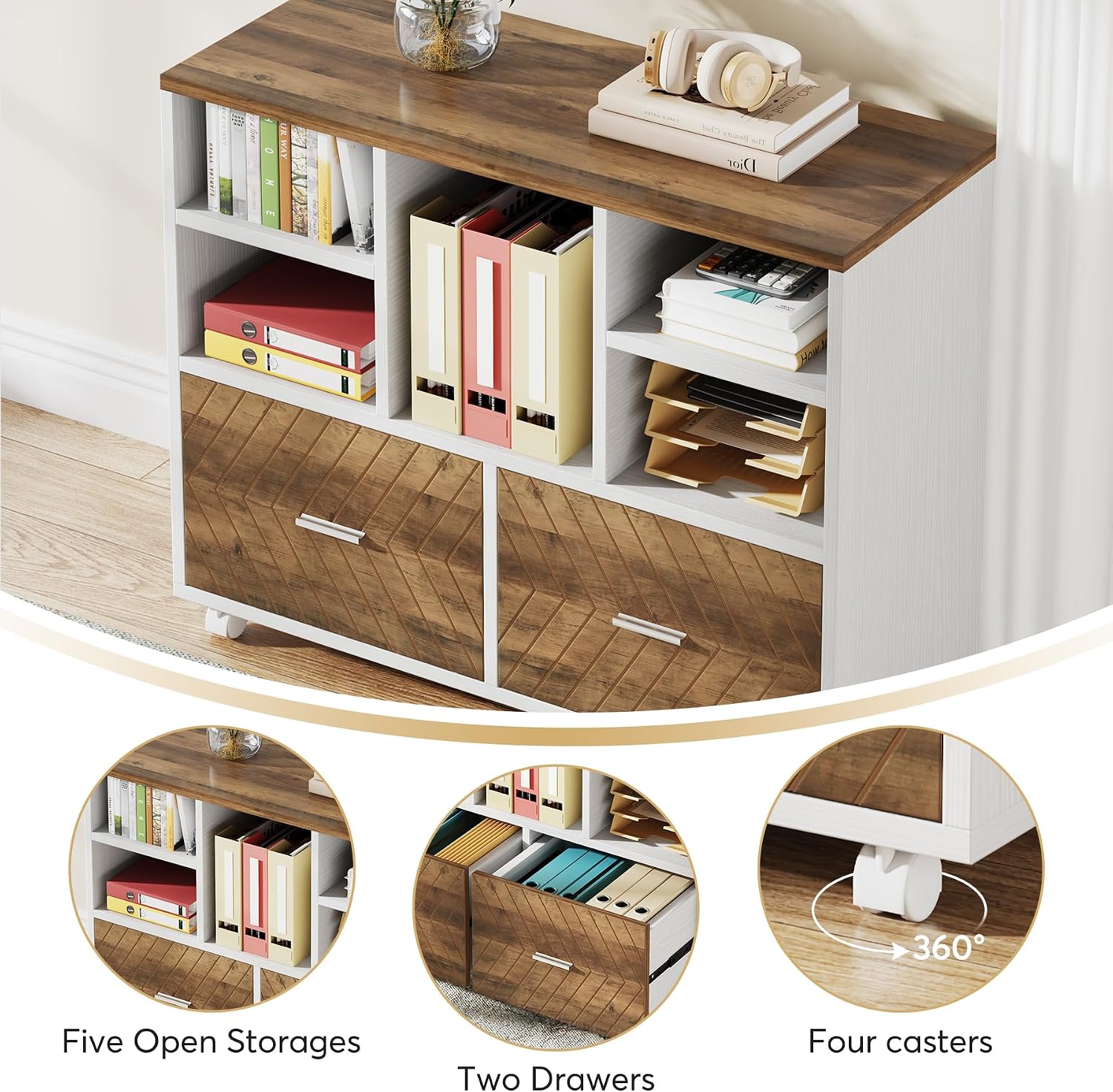 Houten archiefkast met 2 laden - File Cabinet Lateral recensie en prijs