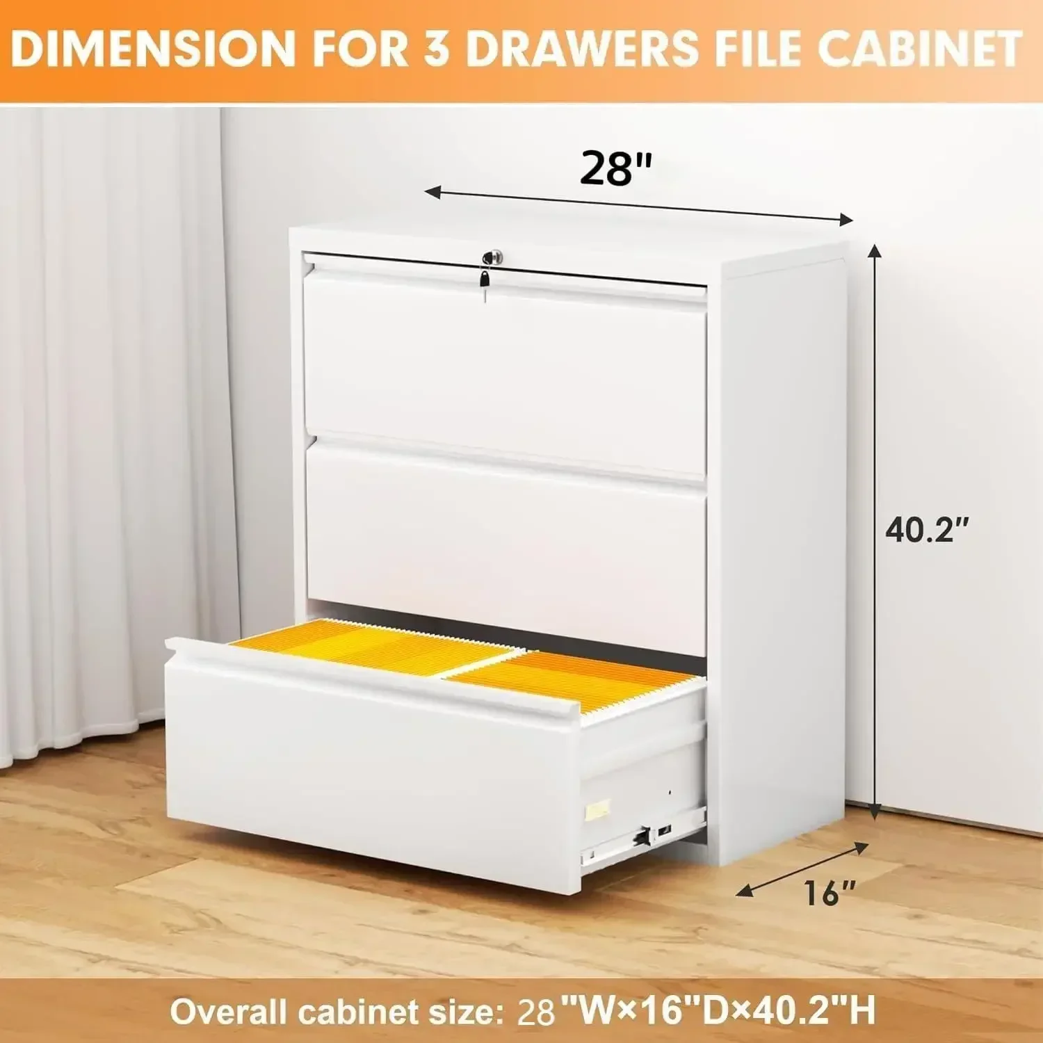 Bestseller[XMSJ]3-Drawer White - File Cabinet Lateral recensie en prijs