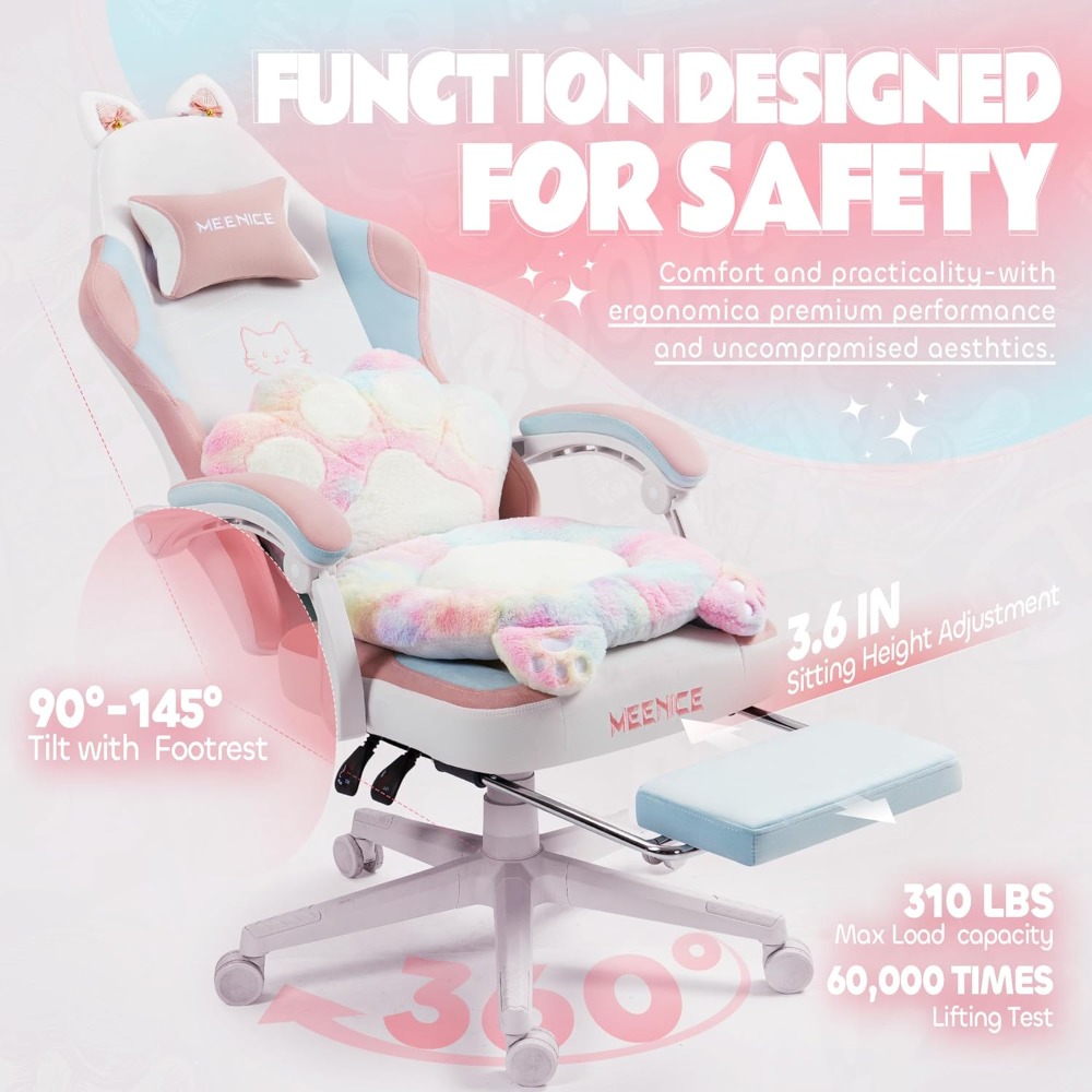 Gamingstoel Leuk met kattenore - Office Footrest Cushion recensie en prijs