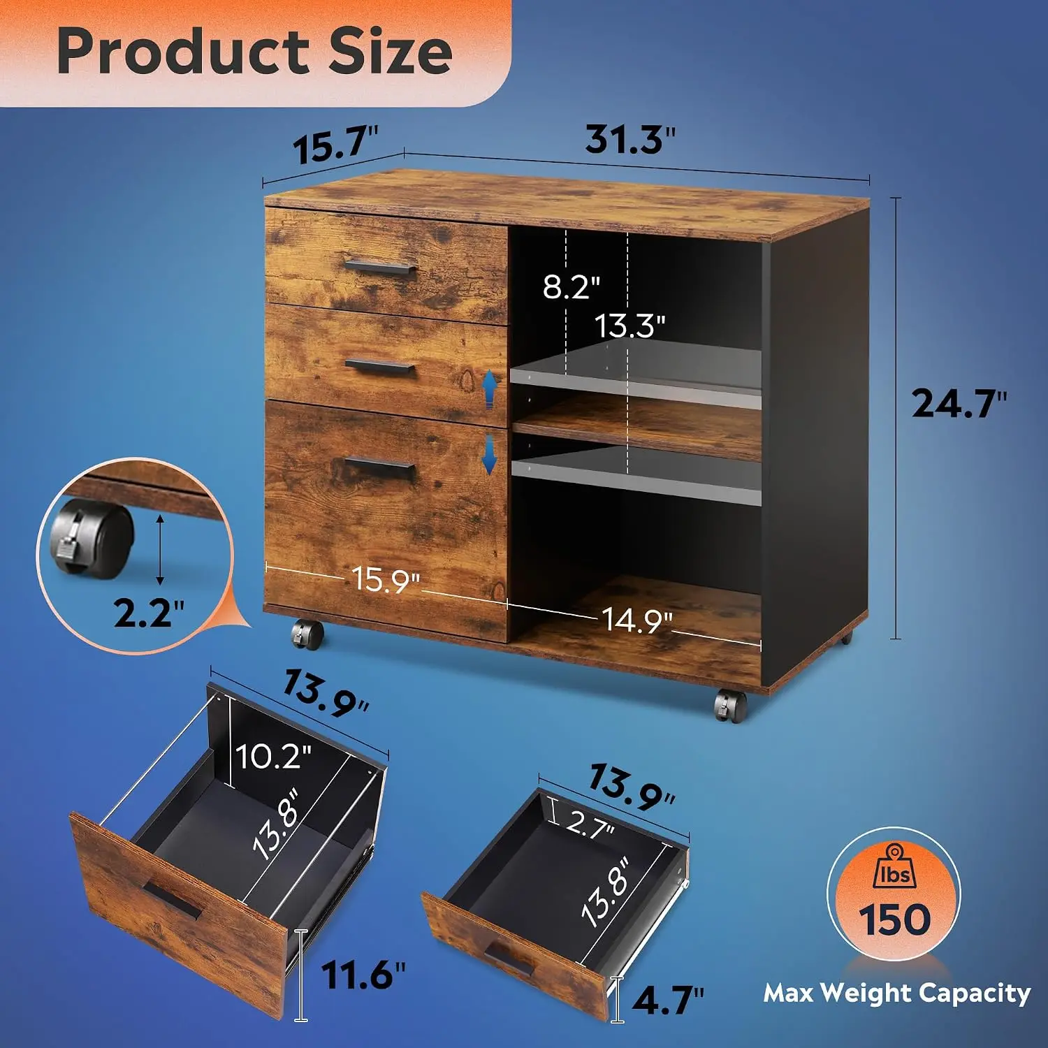 Mobiele archiefkast met 3 lade - File Cabinet Lateral recensie en prijs