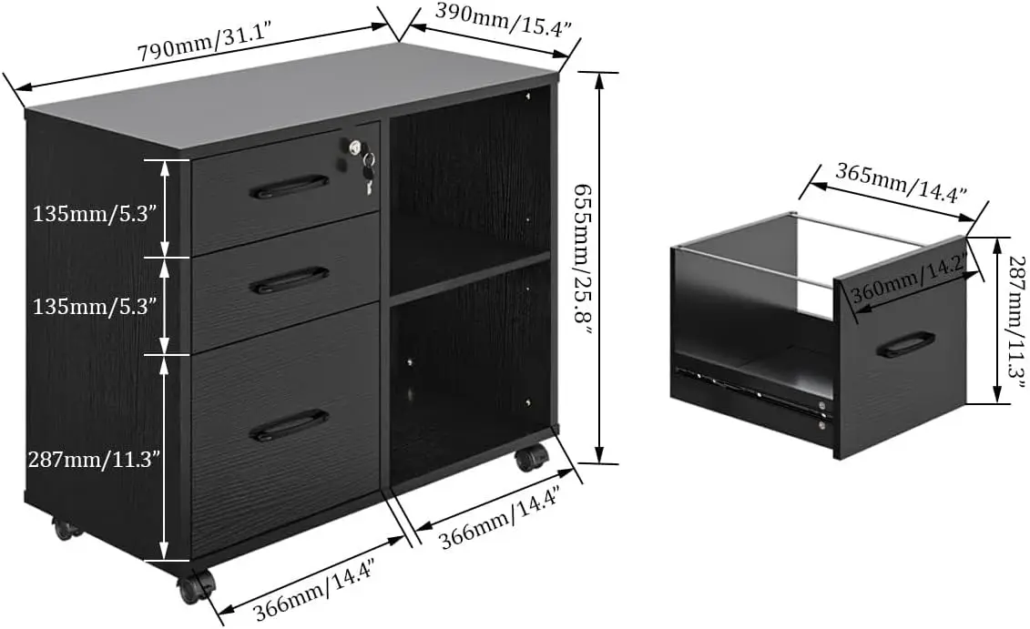 3-ladenkast voor kantoor, mobi - File Cabinet Lateral recensie en prijs
