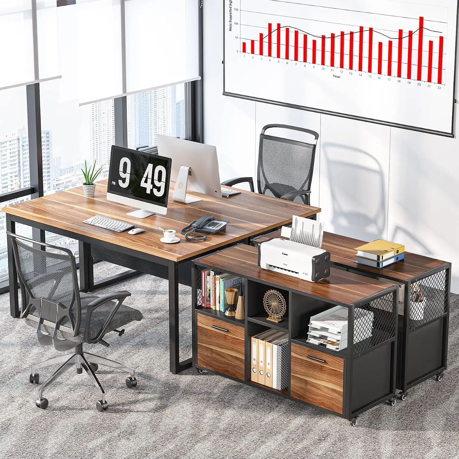 2-laden houten archiefkast, mo - File Cabinet Lateral recensie en prijs